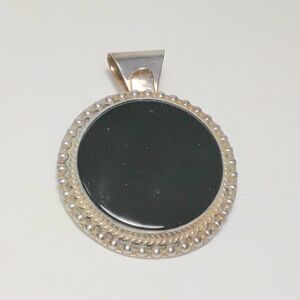 Vintage Sterling 925 Silver Nakai Black Onyx Brooch/Pendant